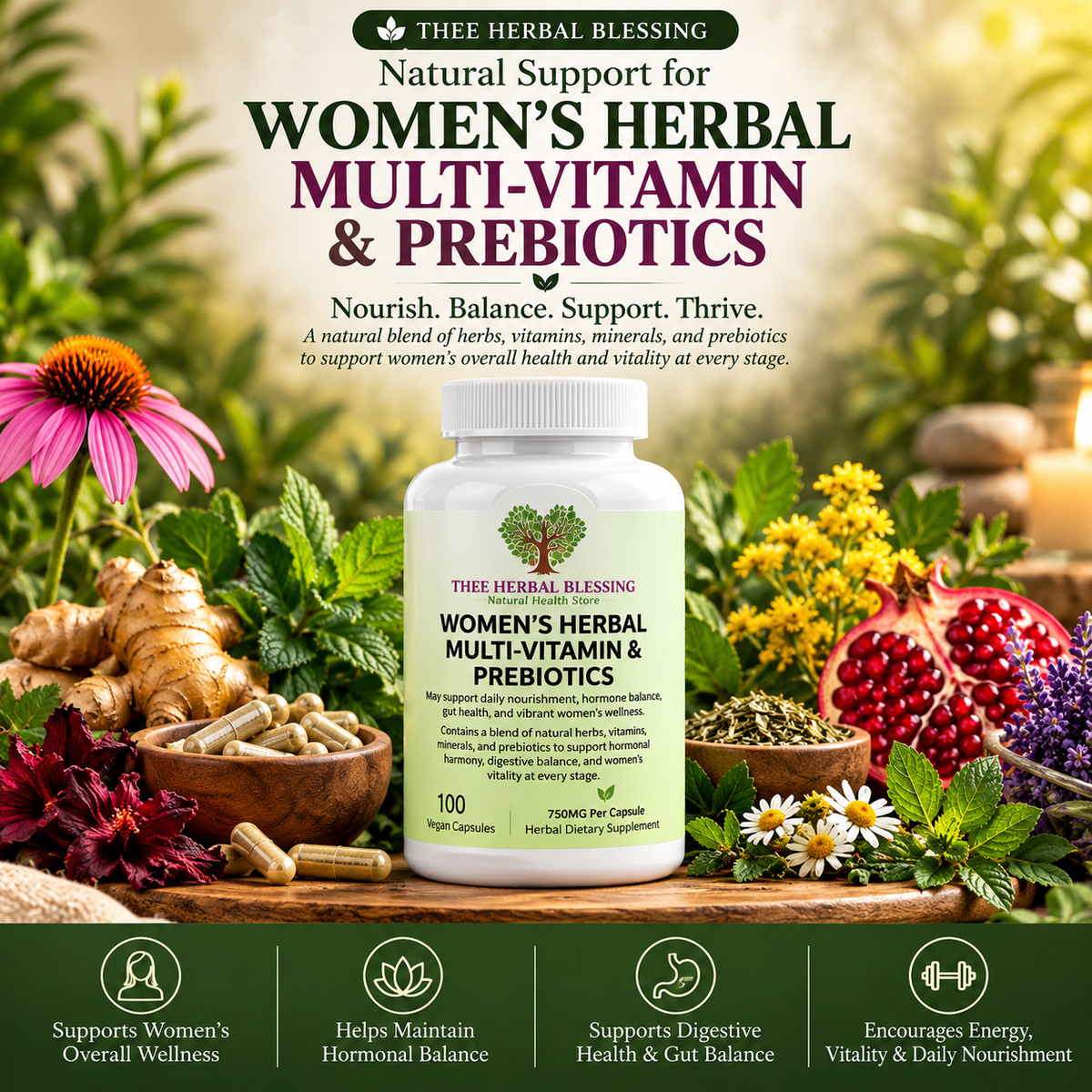Women’s Herbal Multi-Vitamin & Prebiotics