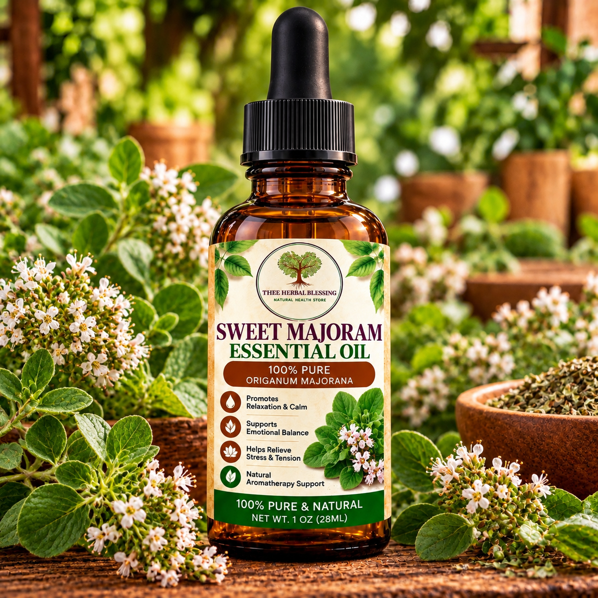 Sweet Majoram Essential Oil 1 oz