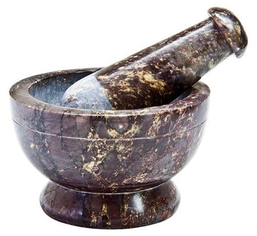 Soapstone Earth Goddess Mortar and Pestle 3 1/2" D, 2.5" H'