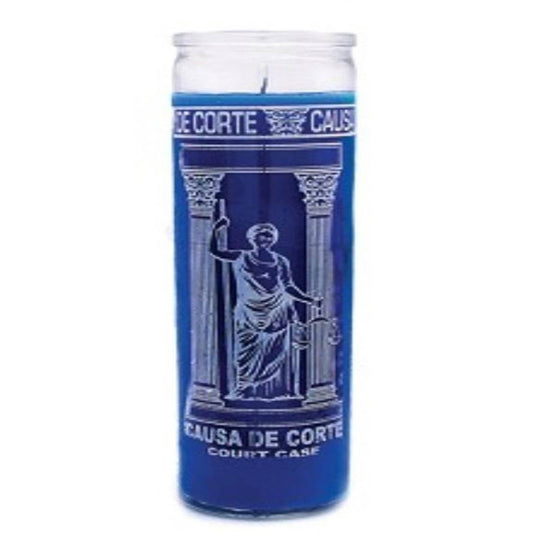 7 Day Blue Court Case Candle