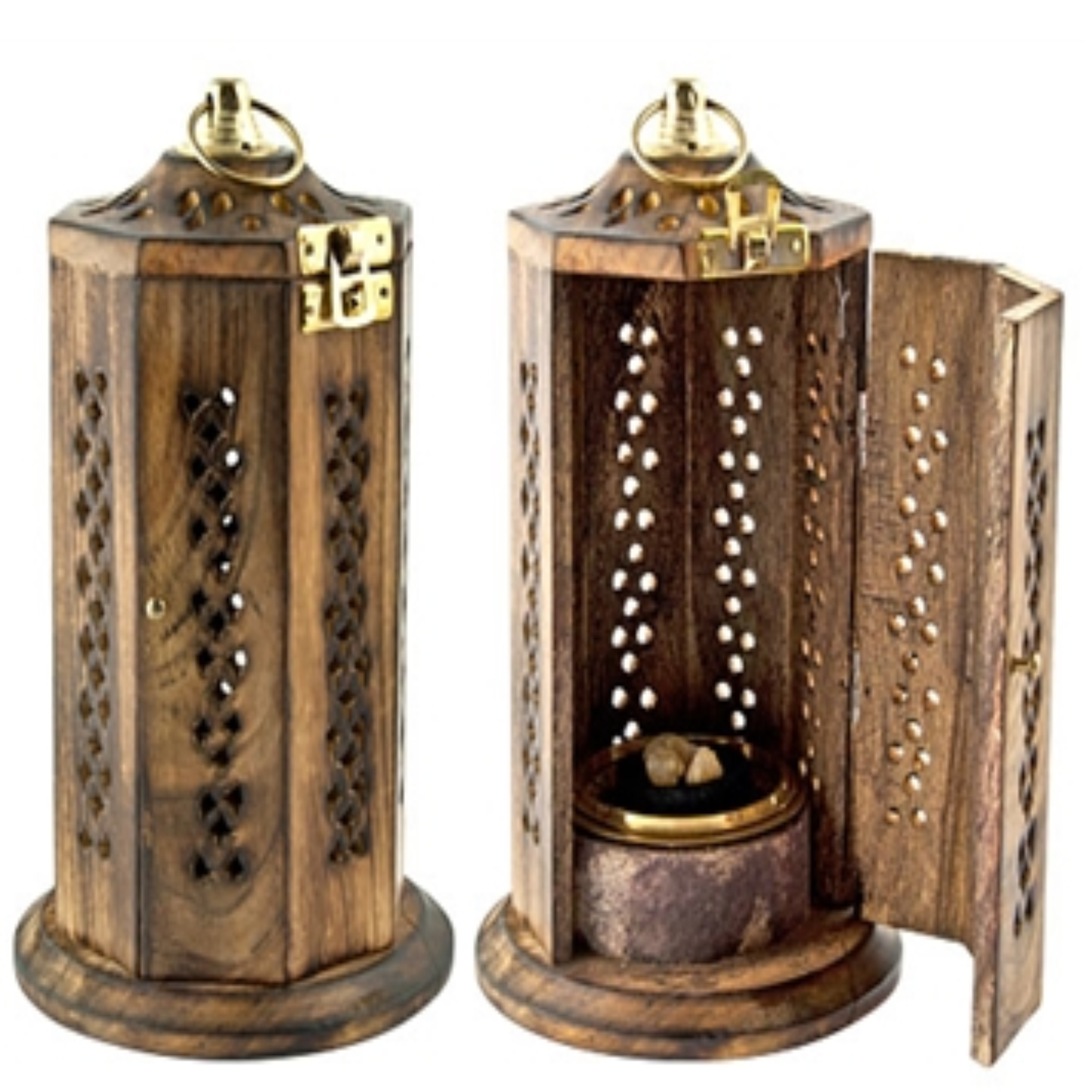 Brass Screen Charcoal Tower Burner for Resin Incense